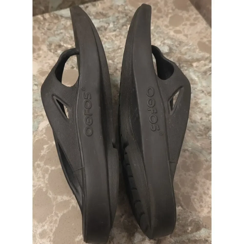OOFOS OOriginal Unisex M8 W10 Sandals Thong Black Comfort Recovery Flip Flops